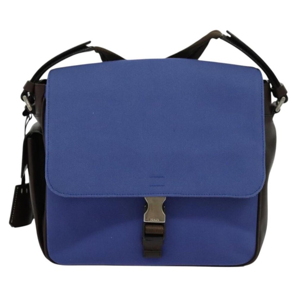 PRADA Shoulder Bag Canvas Blue Silver Auth - Picture 8 of 16